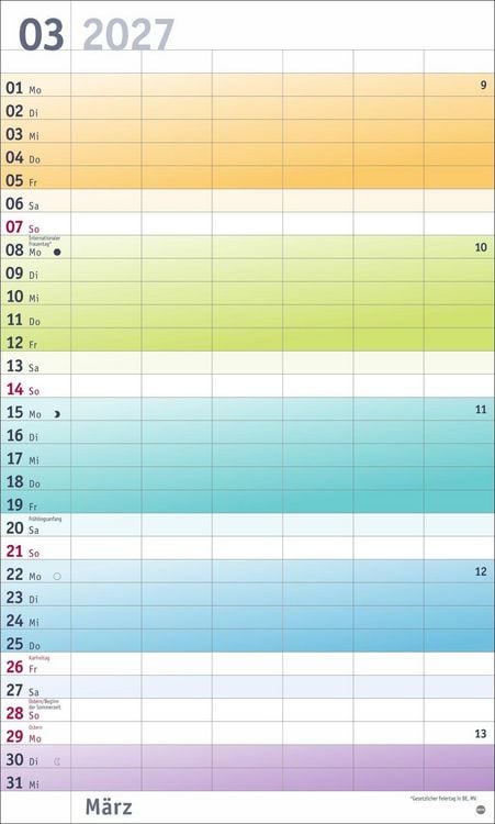 Produktbild: Bunte Wochen Familienplaner XL 2027