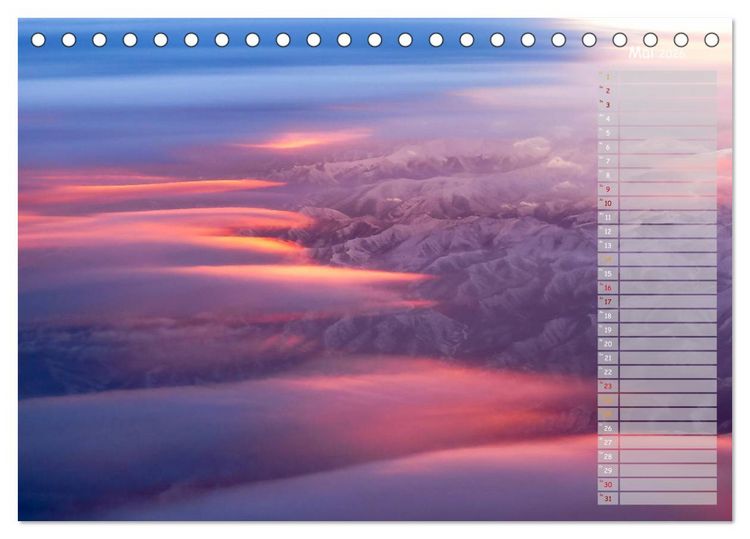 Produktbild: Colours of Flight - Stimmungen &uuml;ber den Wolken (Tischkalender 2026 DIN A5 quer), CALVENDO Monatskalender