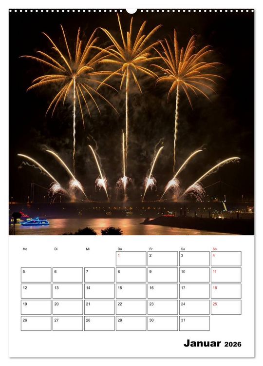 Produktbild: Feuerwerke Terminplaner (hochwertiger Premium Wandkalender 2026 DIN A2 hoch), Kunstdruck in Hochglanz