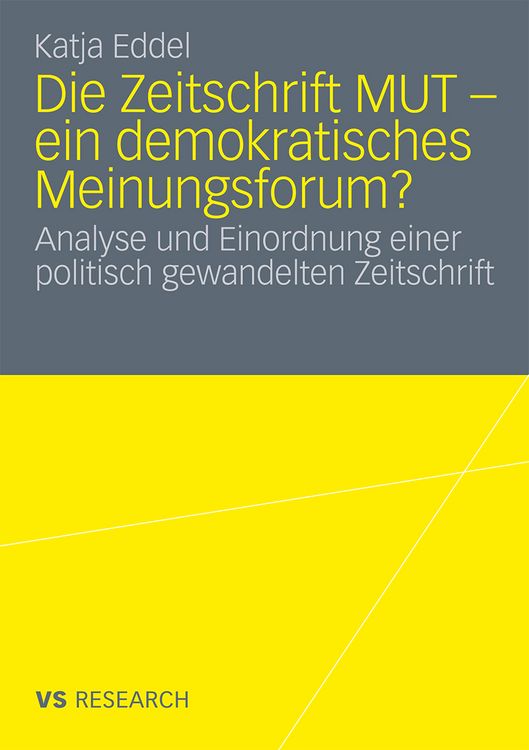 Produktbild: Die Zeitschrift MUT - ein demokratisches Meinungsforum?