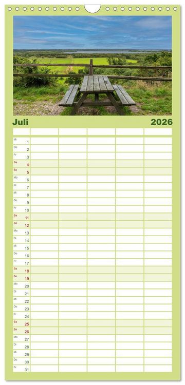 Produktbild: Familienplaner 2026 - D&auml;nemarks Nordseek&uuml;ste - von Esbjerg bis Sondervig mit 5 Spalten (Wandkalender, 21 x 45 cm) CALVENDO