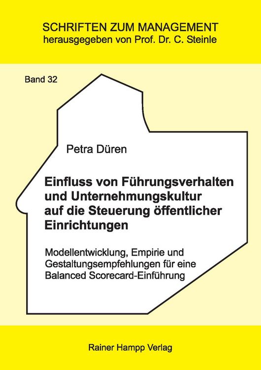Produktbild: Einfluss von F&uuml;hrungsverhalten und Unternehmungskultur auf die Steuerung &ouml;ffentlicher Einrichtungen