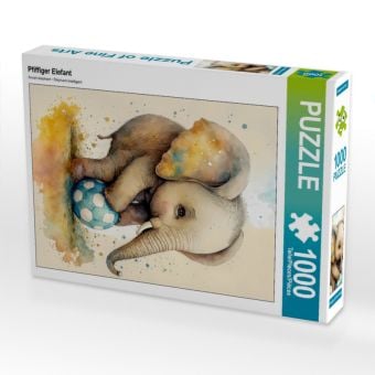 Produktbild: CALVENDO Puzzle Pfiffiger Elefant | 1000 Teile Lege-Gr&ouml;&szlig;e 64x48cm Foto-Puzzle f&uuml;r gl&uuml;ckliche Stunden