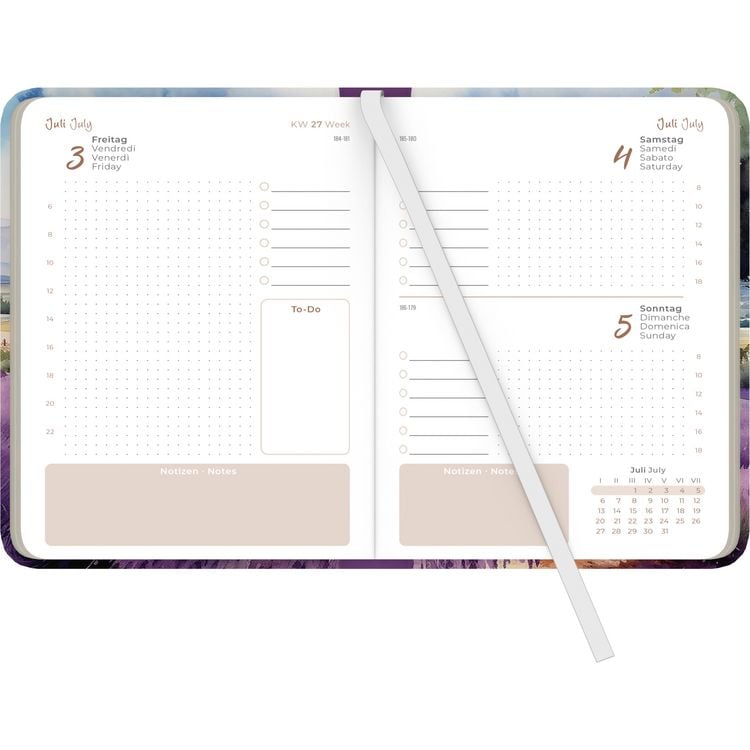Daily Journal Aquarelle 2026 - Taschen-Kalender A6 - Day By Day - 352 Seiten - Notiz-Buch - Alpha Edition