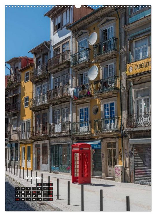 Produktbild: Porto Tag und Nacht (hochwertiger Premium Wandkalender 2026 DIN A2 hoch), Kunstdruck in Hochglanz
