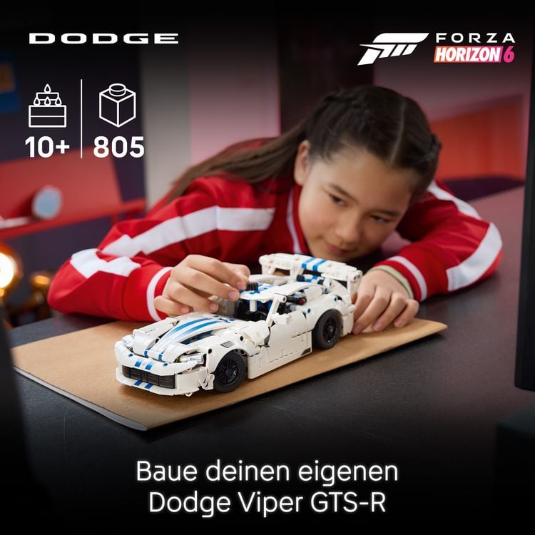 Produktbild: LEGO Technic 42234 Dodge Viper GTS-R Sportwagen, Bauset, Rennauto mit Lenkung und V10-Motor