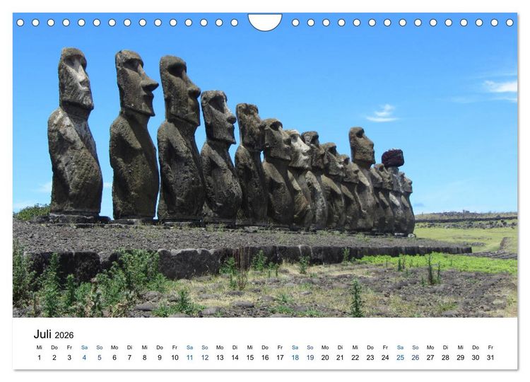 Produktbild: Die Osterinsel - mystisches Inselparadies im S&uuml;dostpazifik (Wandkalender 2026 DIN A4 quer), CALVENDO Monatskalender