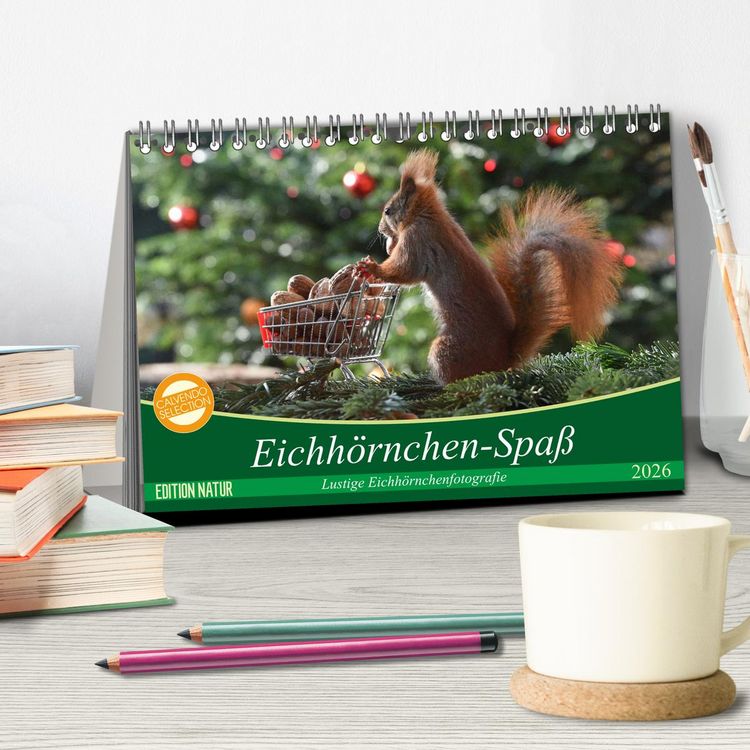 Produktbild: Eichh&ouml;rnchen-Spa&szlig; (Tischkalender 2026 DIN A5 quer), CALVENDO Monatskalender