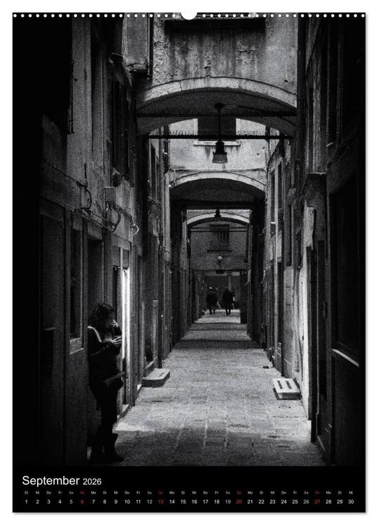 Produktbild: Venice Noir - Das etwas andere Venedig (hochwertiger Premium Wandkalender 2026 DIN A2 hoch), Kunstdruck in Hochglanz