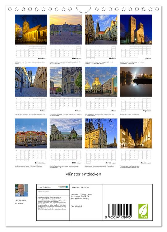 Produktbild: M&uuml;nster entdecken (Wandkalender 2026 DIN A4 hoch), CALVENDO Monatskalender