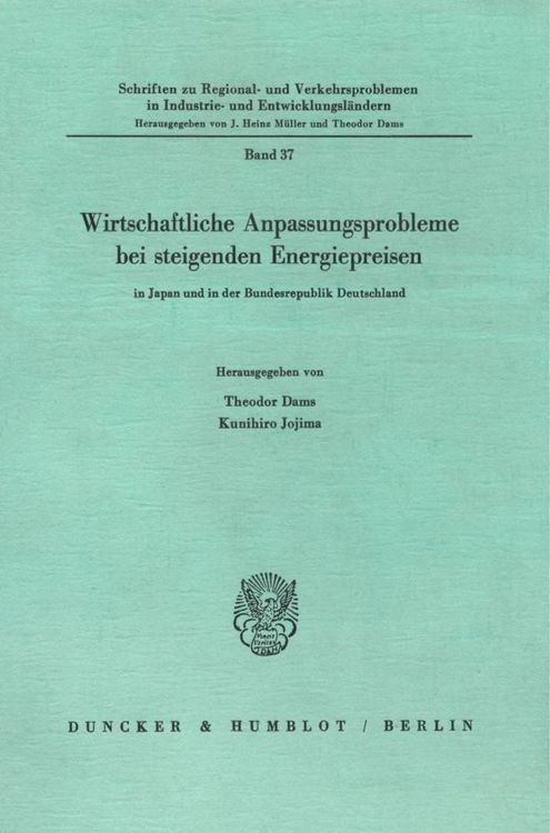 Produktbild: Wirtschaftliche Anpassungsprobleme bei steigenden Energiepreisen