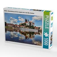 Produktbild: CALVENDO Puzzle Mei&szlig;en, Albrechtsburg und Dom spiegelt sich in der Elbe, Sachsen | 1000 Teile Lege-Gr&ouml;&szlig;e 64x48cm Foto-Puzzle f&uuml;r gl&uuml;ckliche Stunden