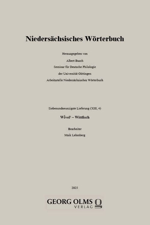 Produktbild: Nieders&auml;chsisches W&ouml;rterbuch