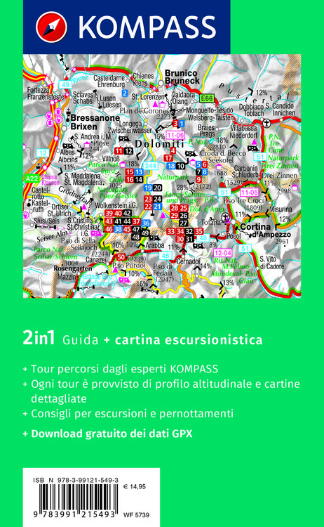 Produktbild: KOMPASS guida escursionistica Val Badia, Eccezionali Dolomiti, 50 itinerari