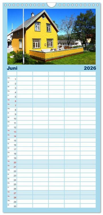 Produktbild: Familienplaner 2026 - Norwegen - Unterwegs auf den Lofoten mit 5 Spalten (Wandkalender, 21 x 45 cm) CALVENDO