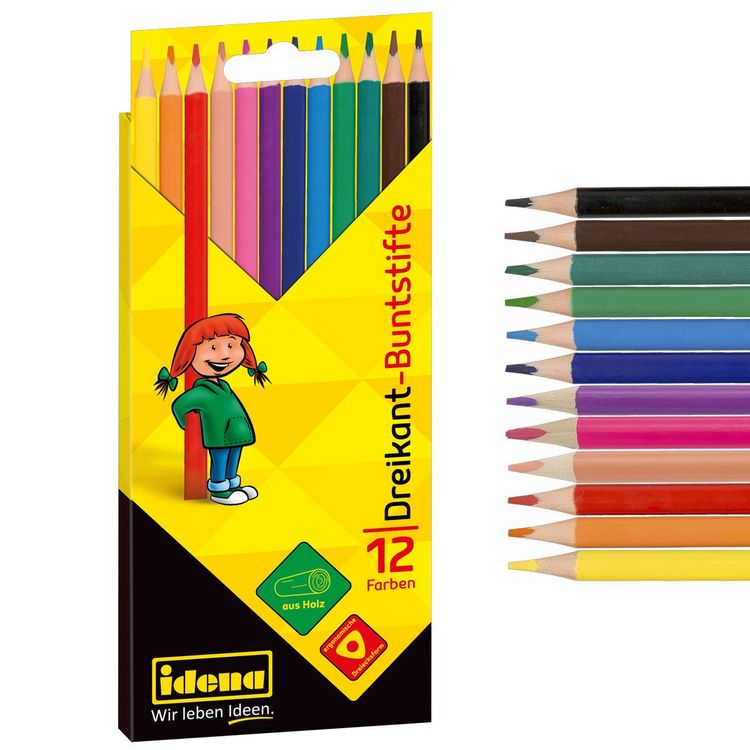 Produktbild: Idena Buntstifte dreikant 12 St&uuml;ck Kartonetui