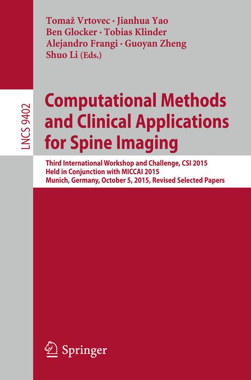 Produktbild: Computational Methods and Clinical Applications for Spine Imaging