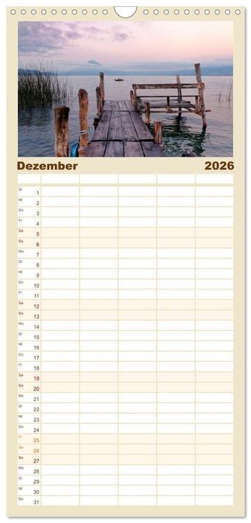 Produktbild: Familienplaner 2026 - B&auml;nke. In der Ruhe liegt die Kraft. mit 5 Spalten (Wandkalender, 21 x 45 cm) CALVENDO