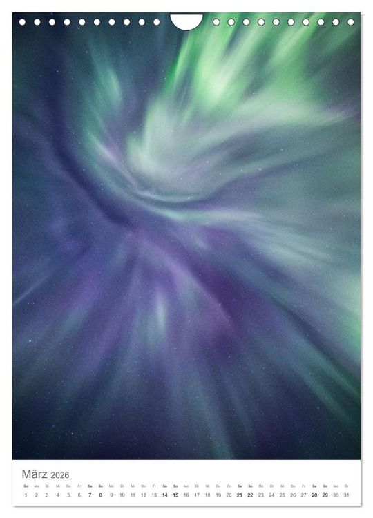 Produktbild: Nordlichter &ndash; Farbenspiel der Nacht (Wandkalender 2026 DIN A4 hoch), CALVENDO Monatskalender