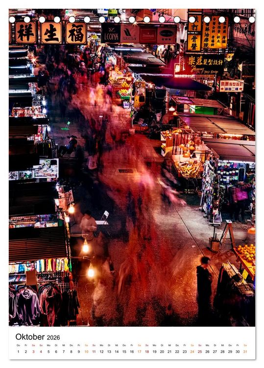 Produktbild: Hongkong Street live (Tischkalender 2026 DIN A5 hoch), CALVENDO Monatskalender