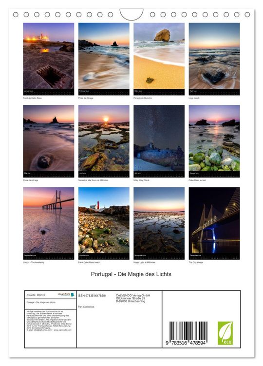Produktbild: Portugal - Die Magie des Lichts (Wandkalender 2026 DIN A4 hoch), CALVENDO Monatskalender
