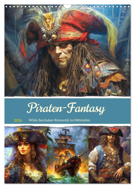 Produktbild: Piraten-Fantasy. Wilde Seer&auml;uber-Romantik im Mittelalter (Wandkalender 2026 DIN A3 hoch), CALVENDO Monatskalender