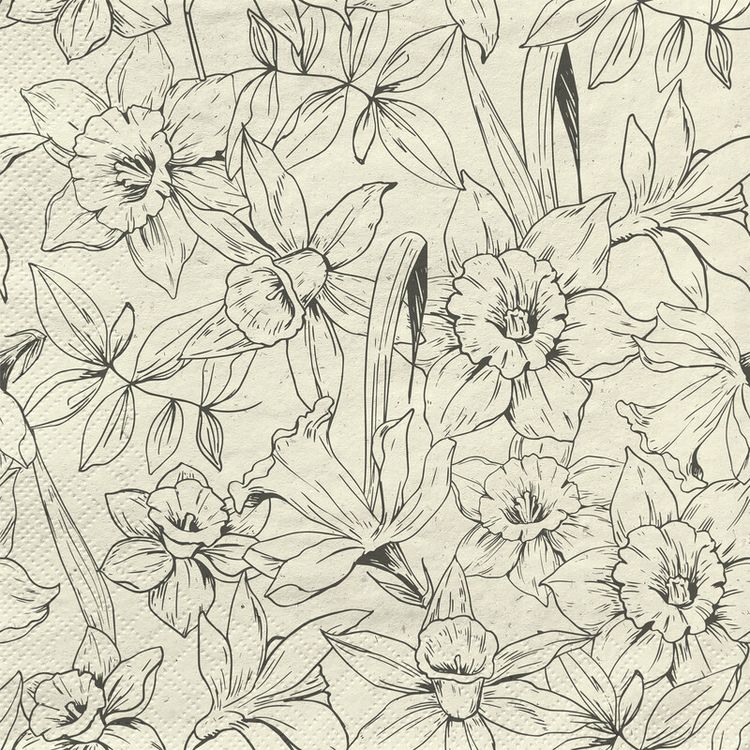 Produktbild: Serv. modern daffodils 33x33cm