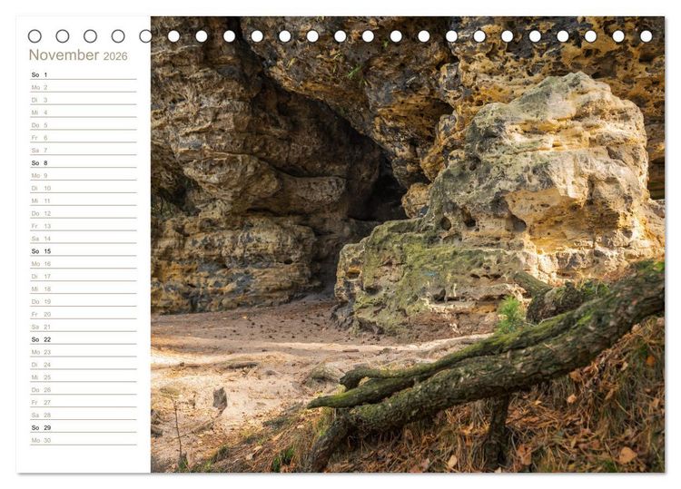 Produktbild: H&ouml;hlen, Grotten, Boofen - Elbsandstein (Tischkalender 2026 DIN A5 quer), CALVENDO Monatskalender
