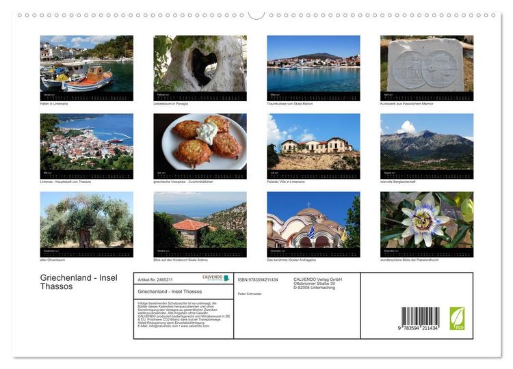 Produktbild: Griechenland - Insel Thassos (hochwertiger Premium Wandkalender 2027 DIN A2 quer), Kunstdruck in Hochglanz