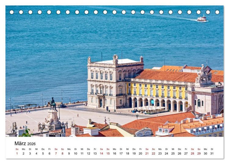 Produktbild: Lissabon und seine Wahrzeichen - Zwischen Tradition und Moderne (Tischkalender 2026 DIN A5 quer), CALVENDO Monatskalender