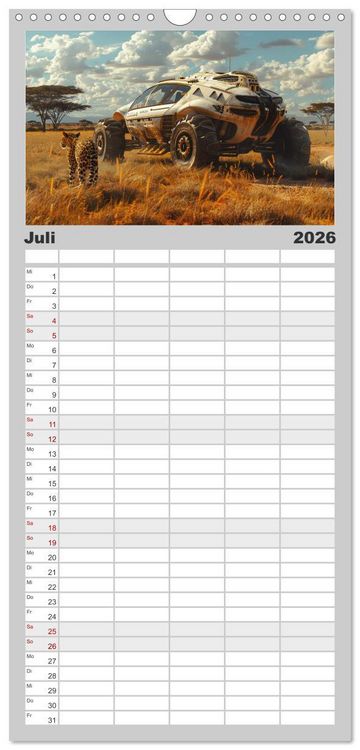 Produktbild: Familienplaner 2026 - Future Rides mit 5 Spalten (Wandkalender, 21 x 45 cm) CALVENDO