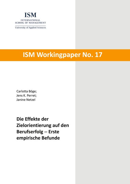 Produktbild: Die Effekte der Zielorientierung auf den Berufserfolg