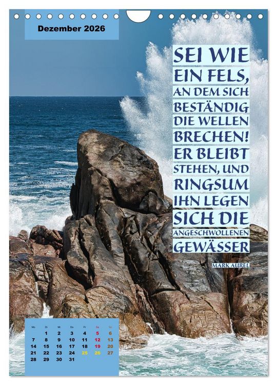 Produktbild: Verr&uuml;ckt nach MEER - Wellen - Strand - Zitate (Wandkalender 2026 DIN A4 hoch), CALVENDO Monatskalender