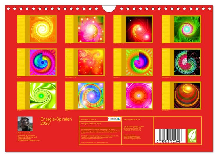 Produktbild: Energie-Spiralen 2026 (Wandkalender 2026 DIN A4 quer), CALVENDO Monatskalender