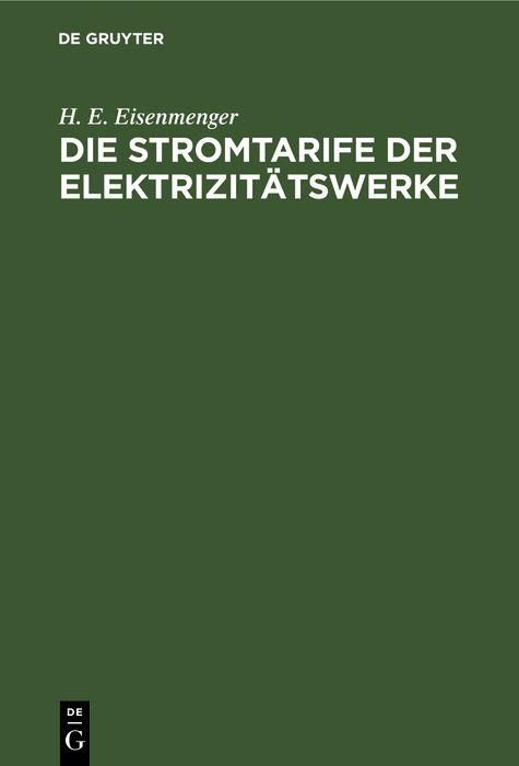 Produktbild: Die Stromtarife der Elektrizit&auml;tswerke