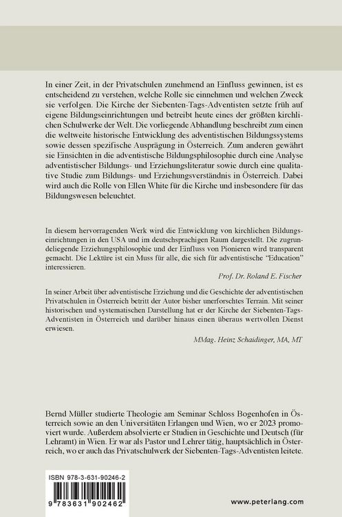 Produktbild: Bildung und Erziehung im Kontext adventistischer Schulen in &Ouml;sterreich