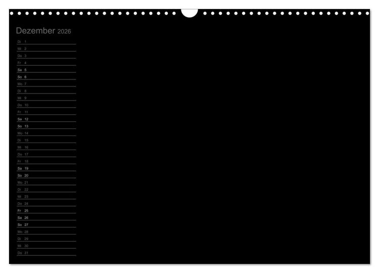 Produktbild: Bastel-Geburtstagskalender schwarz / Geburtstagskalender (Wandkalender 2026 DIN A3 quer), CALVENDO Monatskalender