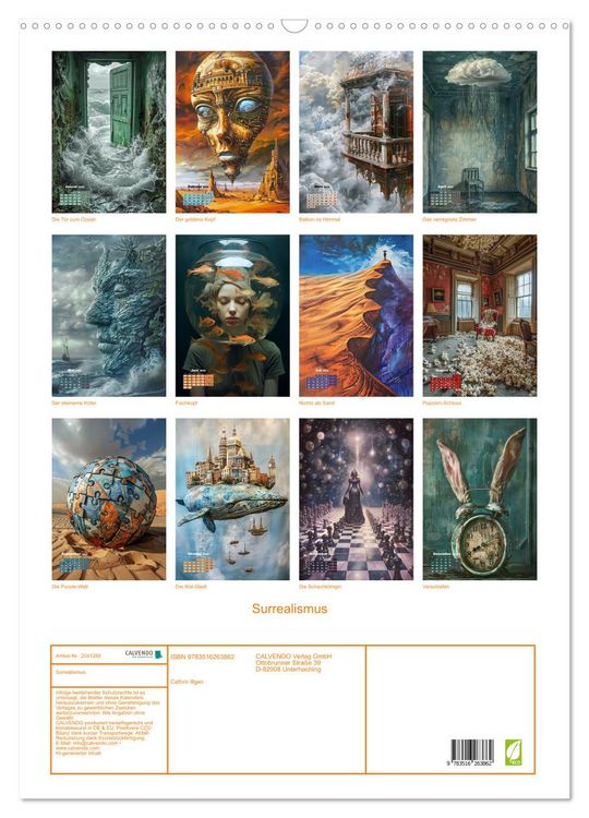 Produktbild: Surrealismus (Wandkalender 2026 DIN A2 hoch), CALVENDO Monatskalender