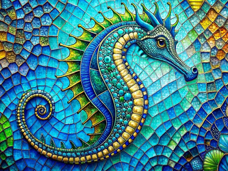 Produktbild: CALVENDO Puzzle Seepferdchen | 2000 Teile Lege-Gr&ouml;&szlig;e 90x67cm Foto-Puzzle f&uuml;r gl&uuml;ckliche Stunden