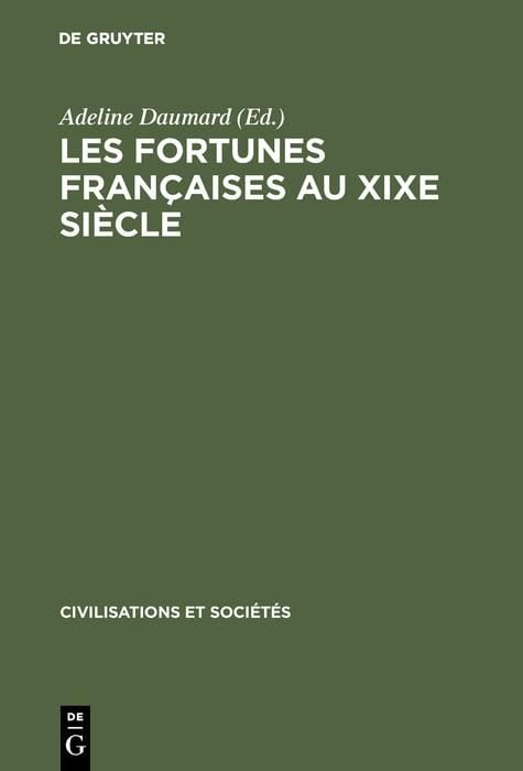 Produktbild: Les fortunes fran&ccedil;aises au XIXe si&egrave;cle