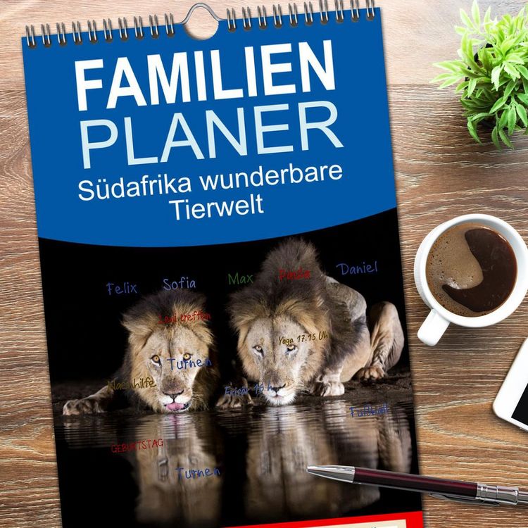 Produktbild: Familienplaner 2026 - S&uuml;dafrika wunderbare Tierwelt mit 5 Spalten (Wandkalender, 21 x 45 cm) CALVENDO