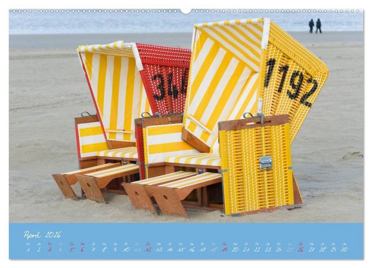 Produktbild: Strandk&ouml;rbe &ndash; bunte Vielfalt an der Nordsee (Wandkalender 2026 DIN A2 quer), CALVENDO Monatskalender