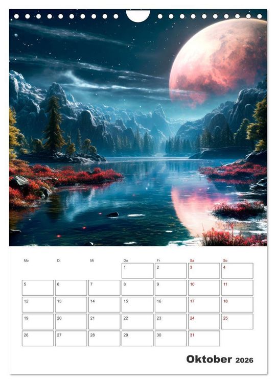 Produktbild: FERNE WELTEN Cooler Terminplaner (Wandkalender 2026 DIN A4 hoch), CALVENDO Monatskalender