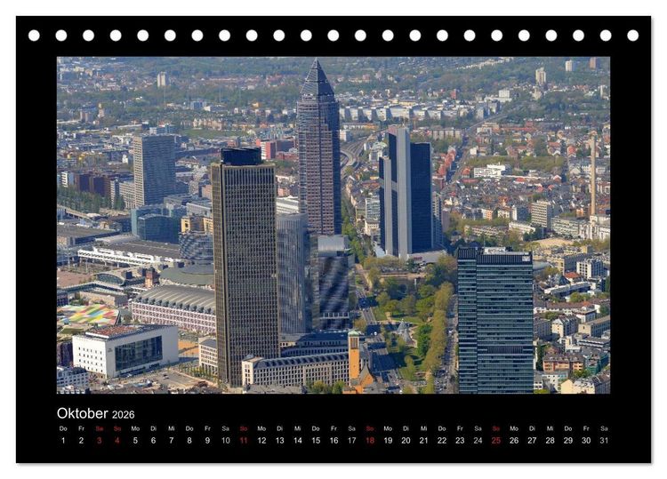 Produktbild: &uuml;ber den D&auml;chern von FRANKFURT (Tischkalender 2026 DIN A5 quer), CALVENDO Monatskalender