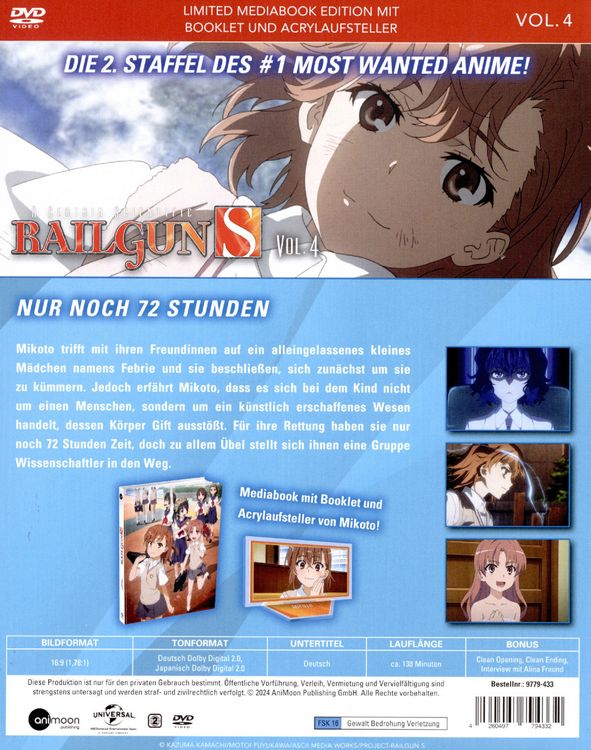 Produktbild: A Certain Scientific Railgun S Vol.4 - Mediabook - Limited Edition