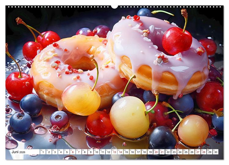 Produktbild: Bunte Donut-Tr&auml;ume - Himmlischer Geschmack aus Krapfenteig (hochwertiger Premium Wandkalender 2026 DIN A2 quer), Kunstdruck in Hochglanz