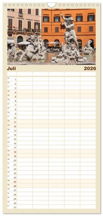 Produktbild: Familienplaner 2026 - Rom-Italien mit 5 Spalten (Wandkalender, 21 x 45 cm) CALVENDO
