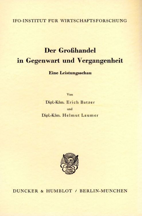 Produktbild: Der Gro&szlig;handel in Gegenwart und Vergangenheit.