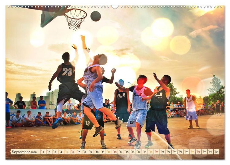 Produktbild: Basketball Liebe (hochwertiger Premium Wandkalender 2026 DIN A2 quer), Kunstdruck in Hochglanz