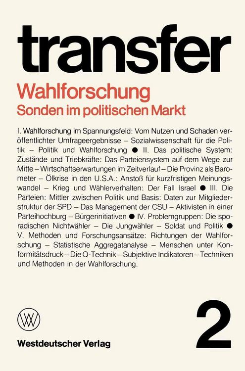 Produktbild: Wahlforschung: Sonden im politischen Markt